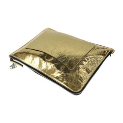 CHANEL Chanel clutch bag A82164 leather gold black second handbag 20 series