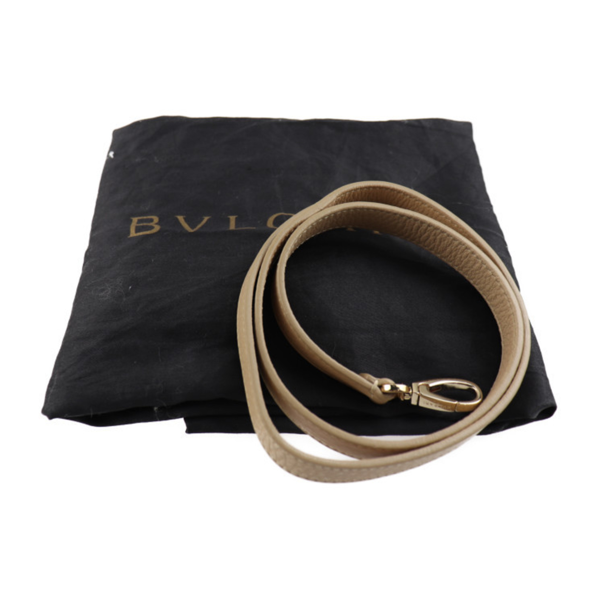 BVLGARI Bvlgari Monete 2WAY Shoulder Handbag Leather Beige
