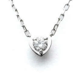 Polished CARTIER Diamants Légers Heart 18K White Gold Necklace BF555196