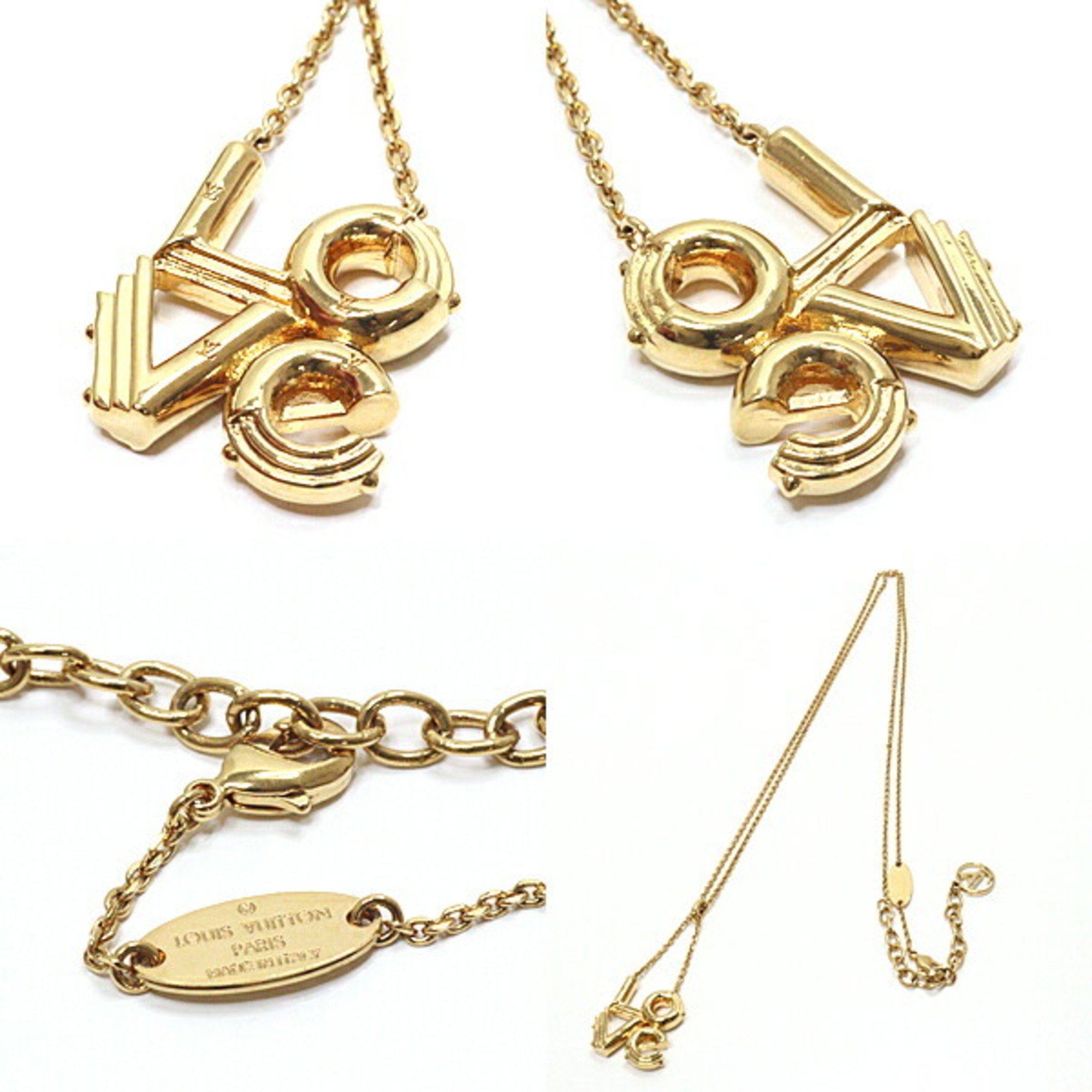 Louis Vuitton LOUIS VUITTON necklace, LV & ME LOVE M62843 metal gold tack
