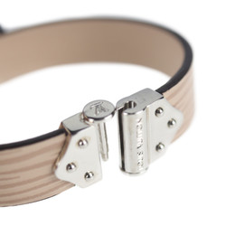 LOUIS VUITTON Louis Vuitton Brasserie Spirit Bracelet M6754F Notation Size 17 Epi Leather Beige Series Silver Metal Fittings