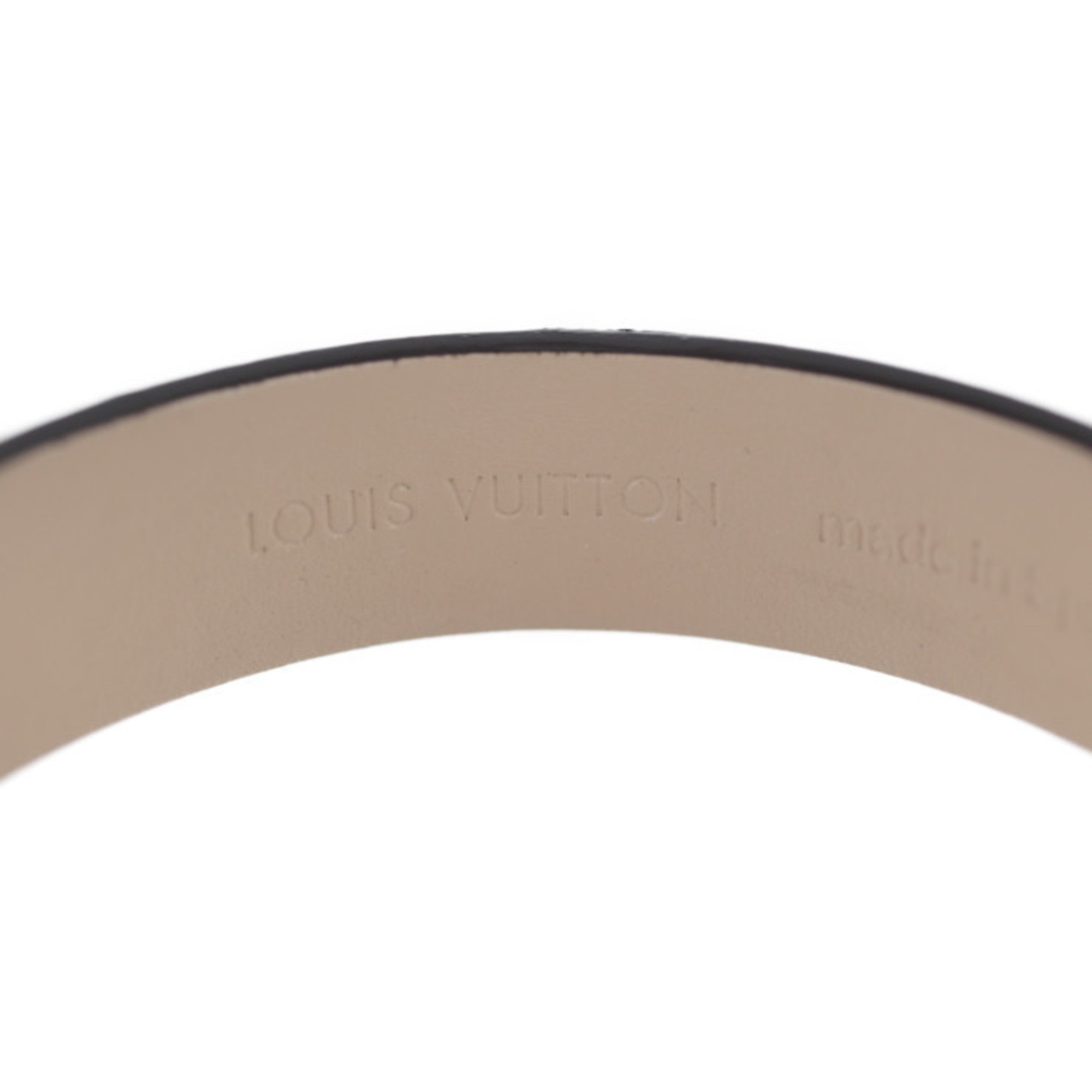 LOUIS VUITTON Louis Vuitton Brasserie Spirit Bracelet M6754F Notation Size 17 Epi Leather Beige Series Silver Metal Fittings