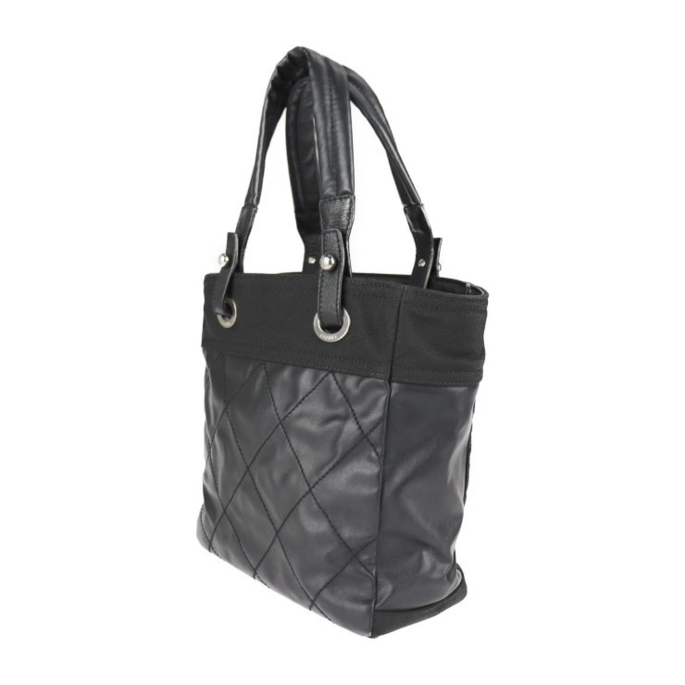 CHANEL Chanel Paris Biarritz Tote PM Handbag A34208 Coated Canvas Black  Mini Bag Coco Mark CC Shoulder | eLADY Globazone