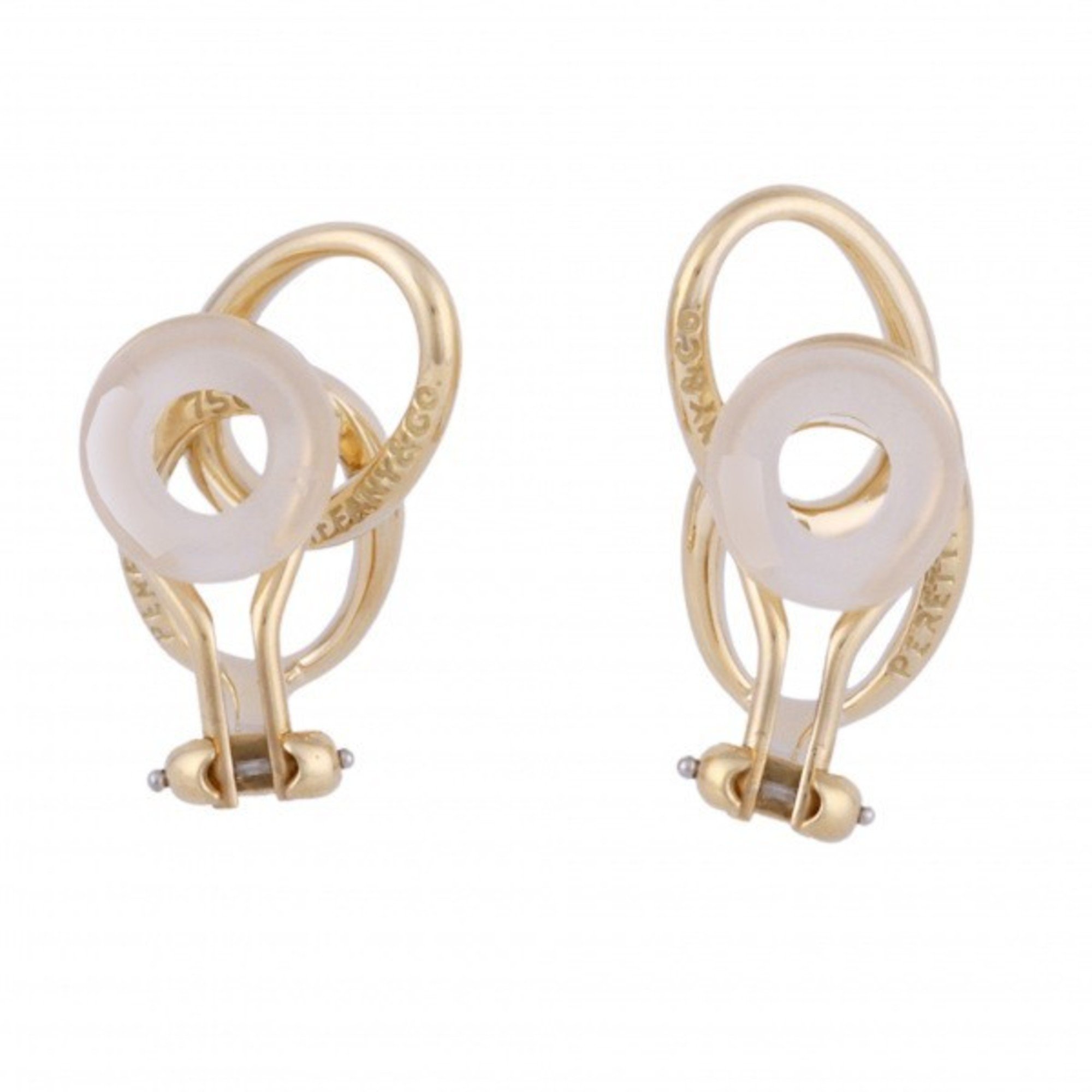 Tiffany Double Circle Earrings/Earrings K18YG Yellow Gold