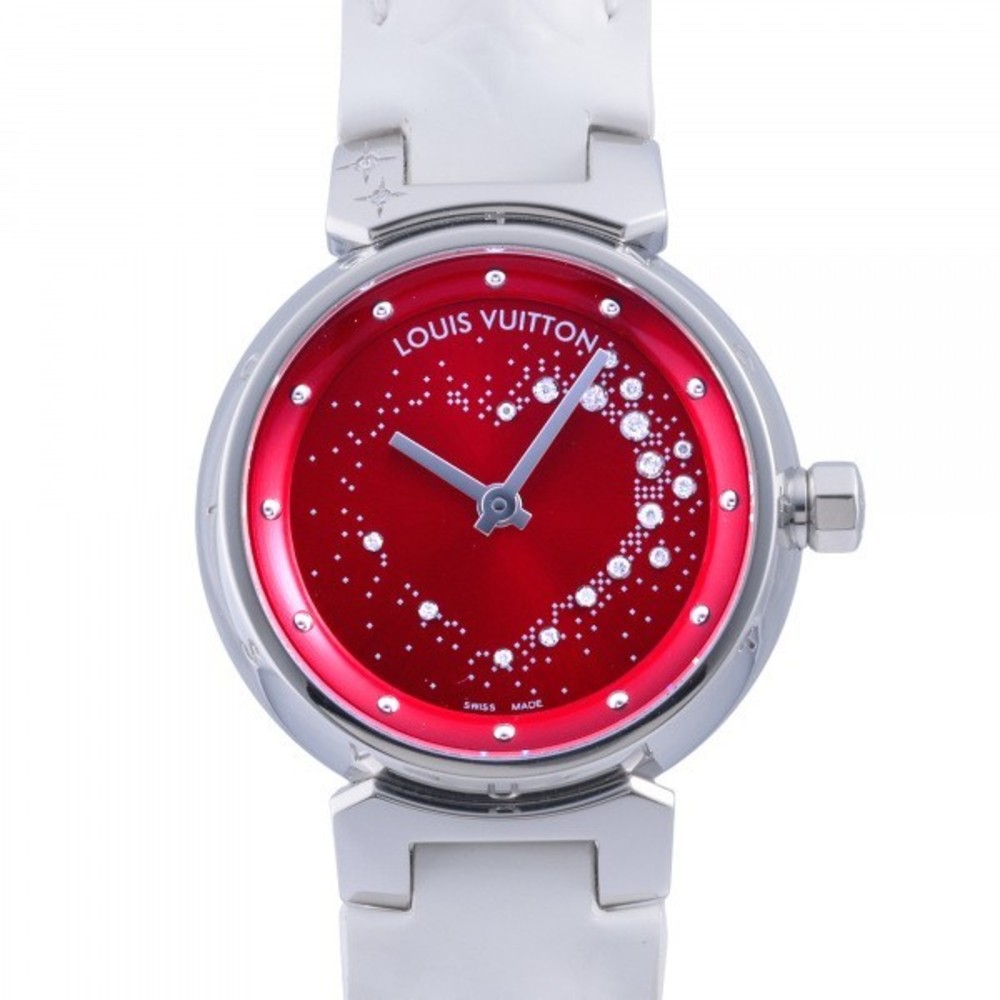 Louis Vuitton LOUIS VUITTON Tambour Attraction Q12M2 Red Dial Watch Women's