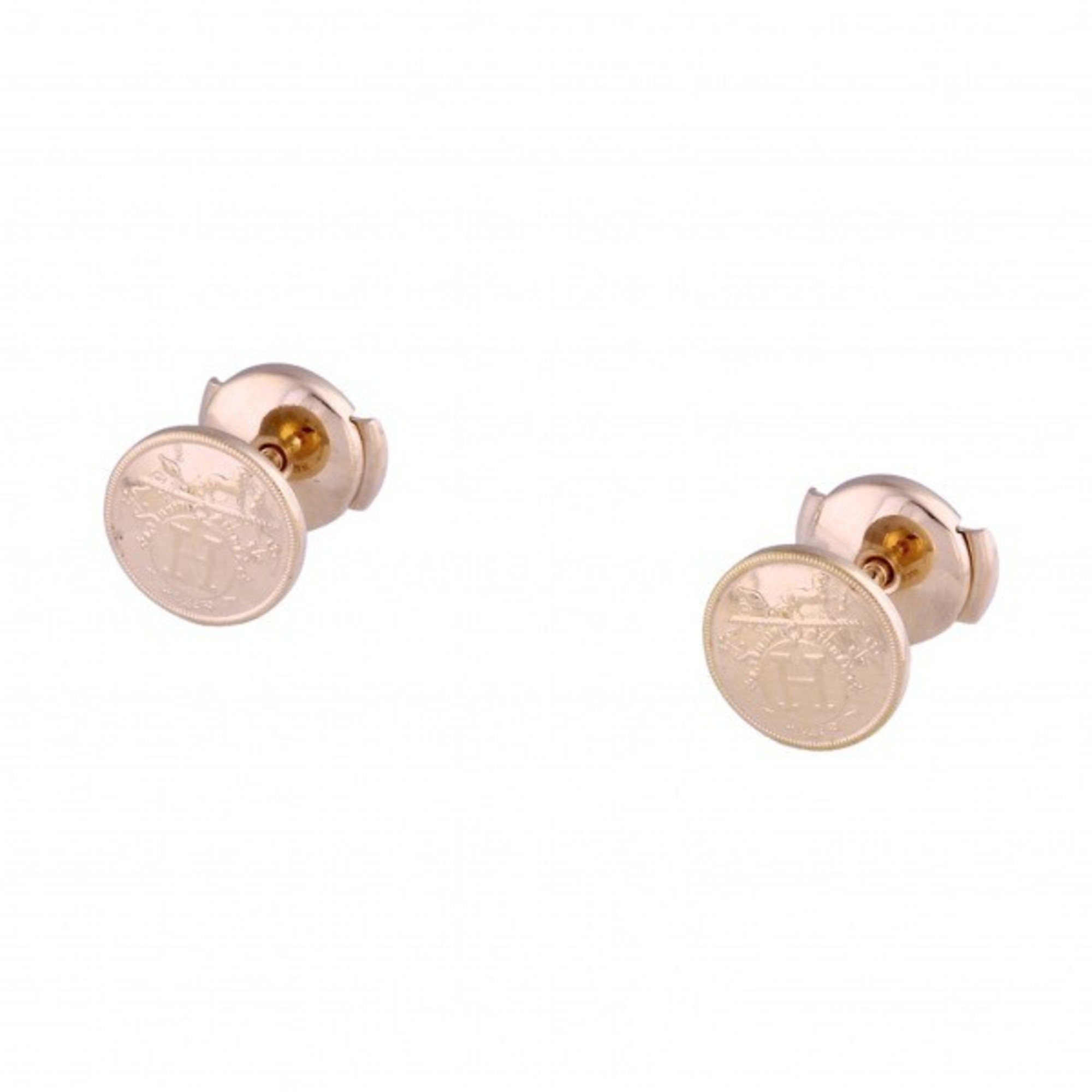 Hermes Ex Libris TPM Earrings/Earrings K18PG Pink Gold