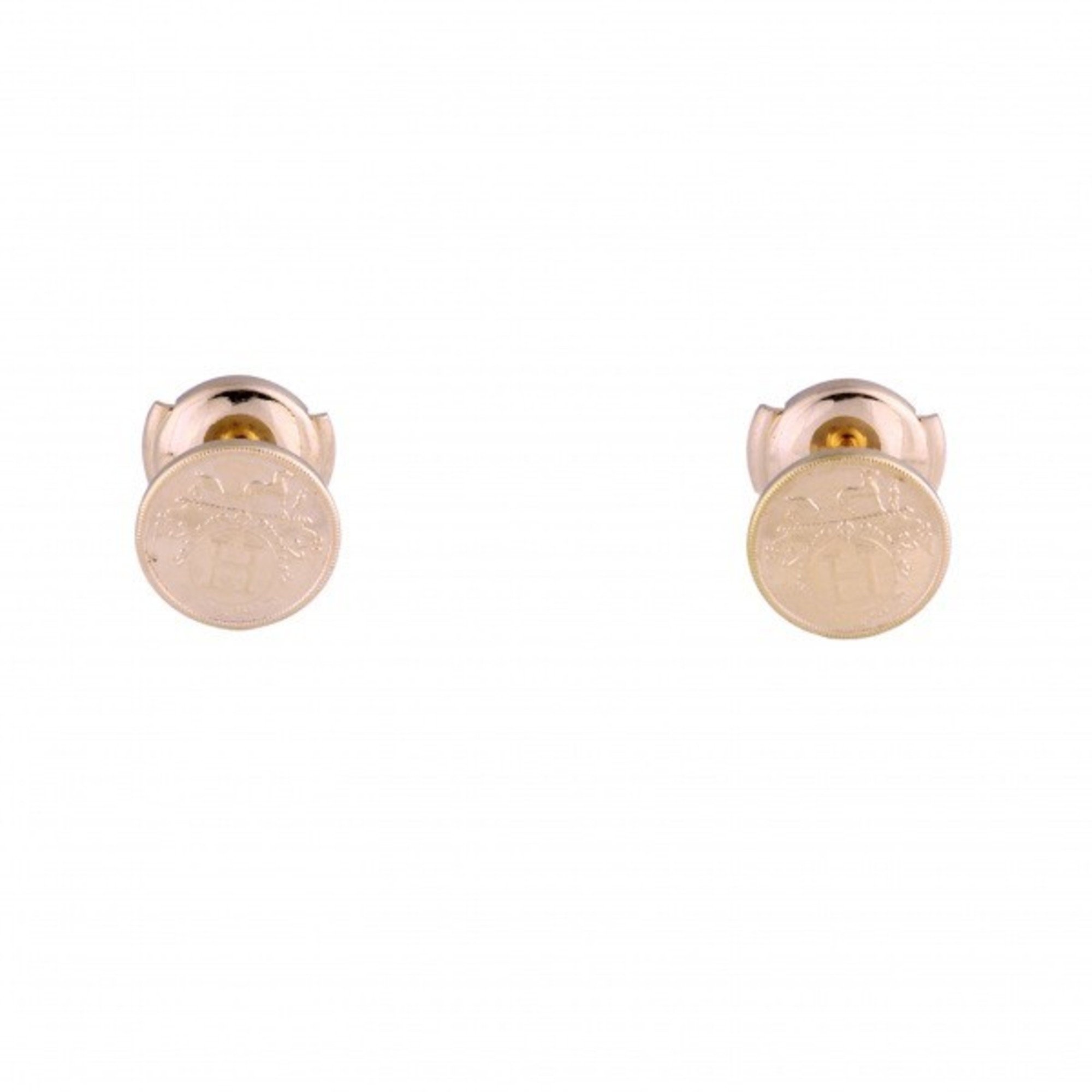 Hermes Ex Libris TPM Earrings/Earrings K18PG Pink Gold