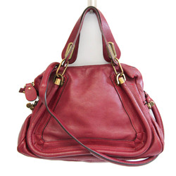 Chloé Paraty Medium Women's Leather Handbag,Shoulder Bag Dark Red