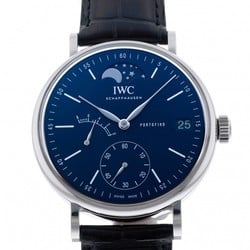 IWC Portofino Hand-Wound Moon Phase 150 Years IW516405 Blue Dial Watch Men's