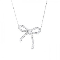 Tiffany Bow Ribbon Diamond Necklace/Pendant PT950