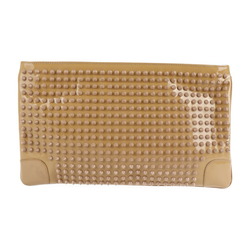 Christian Louboutin LOUBIPOSH rubiposshu clutch bag 3120508 patent leather beige studs 2WAY chain shoulder