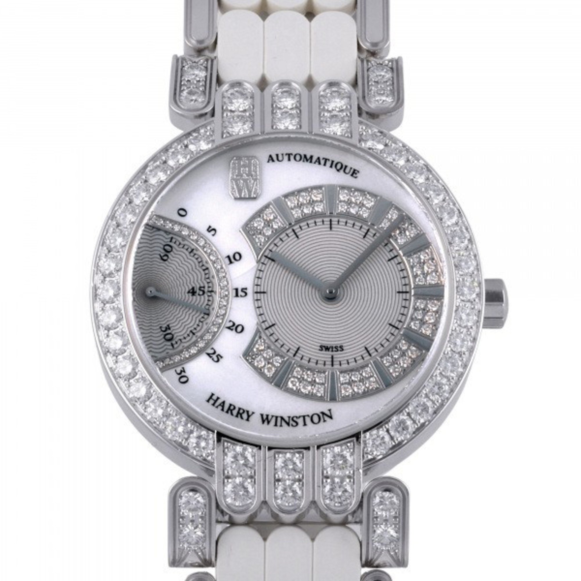 Harry Winston HARRY WINSTON Premiere Excenter Bezel Diamond 200/MASR37W Silver Dial Watch Men's