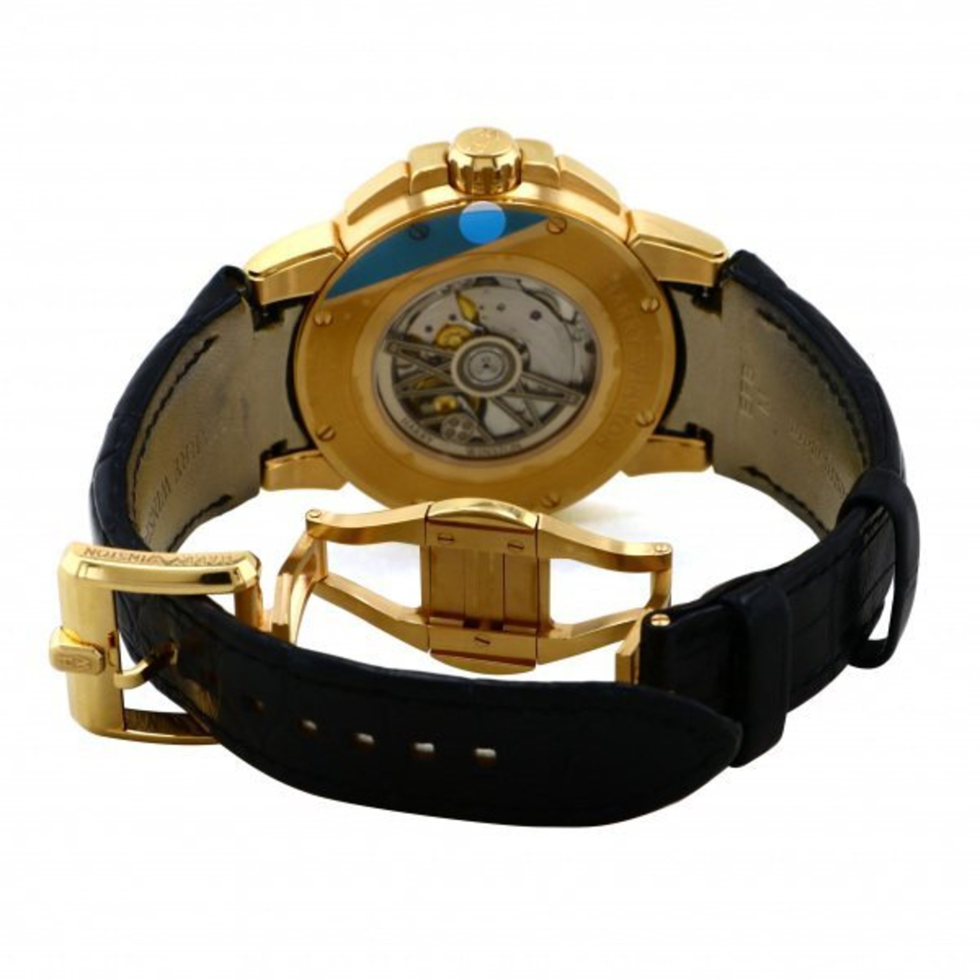 Harry Winston HARRY WINSTON ocean dual time automatic OCEATZ44RR011 black dial watch men's