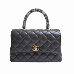 CHANEL Chanel lambskin matelasse bijou chain shoulder bag handbag black