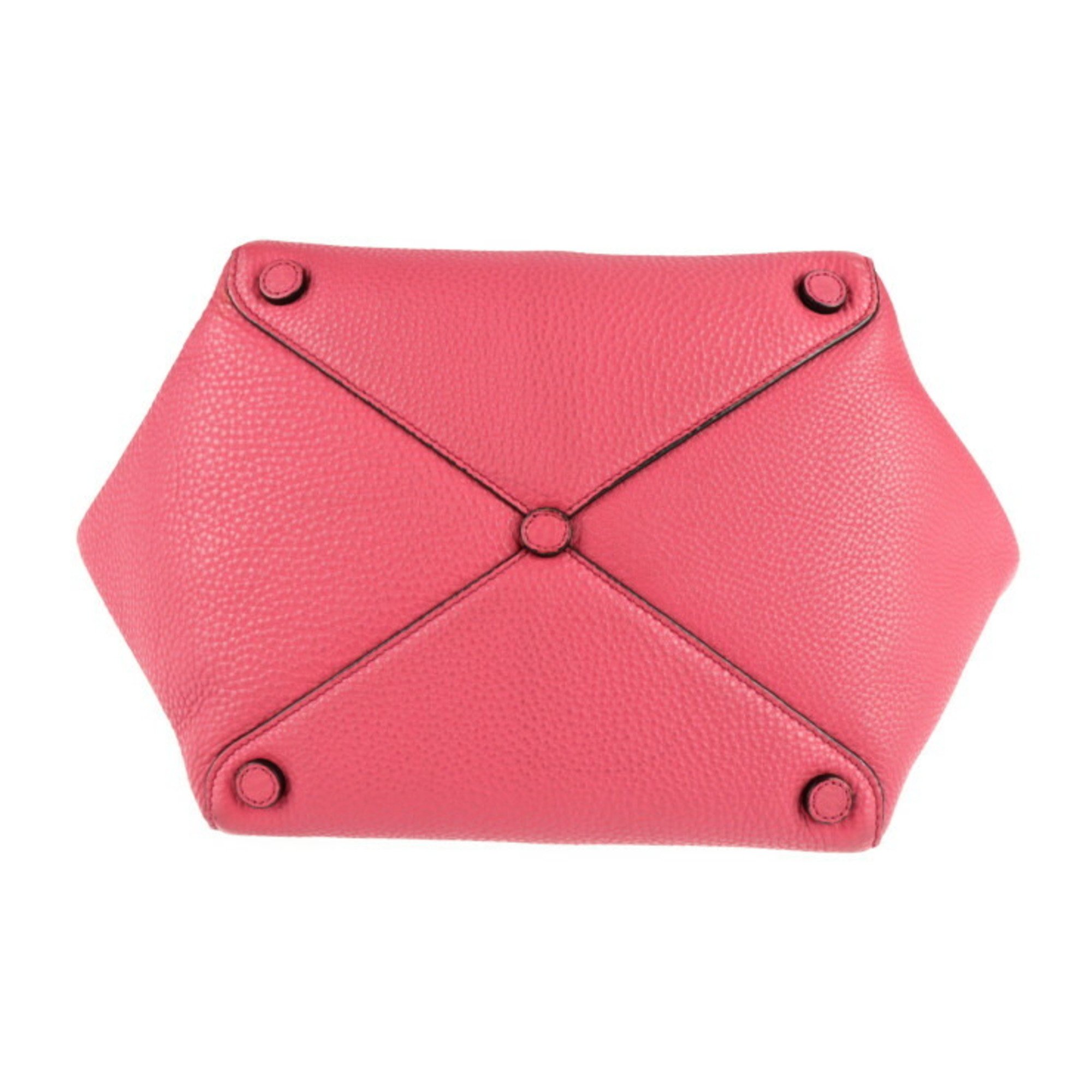 PRADA Prada Vitello Dino VITELLO DAINO tote bag BR5092 leather PEONIA Peonia pink series triangle plate