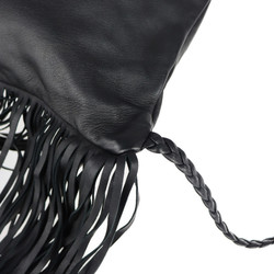 Valentino Red Backpack/Daypack Leather Black Fringe Drawstring