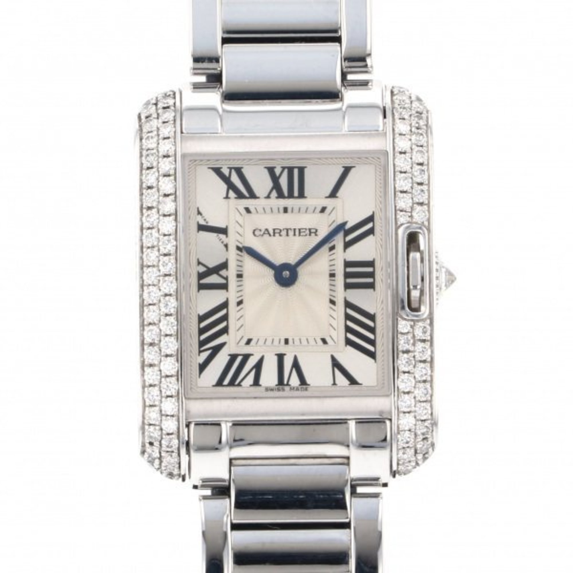 Cartier Tank Anglaise SM WT100008 Silver Dial Watch Ladies