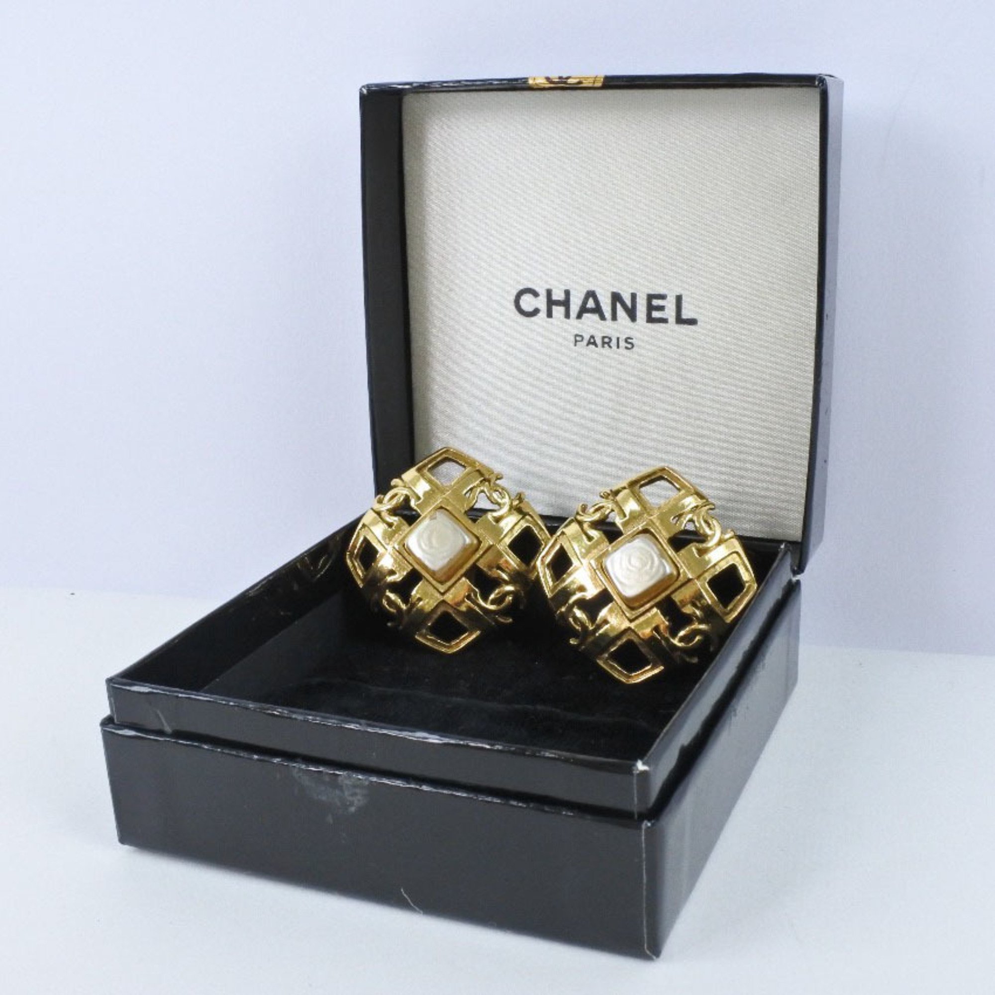 Chanel Cocomark Vintage Gold Plated 23 Women's Earrings