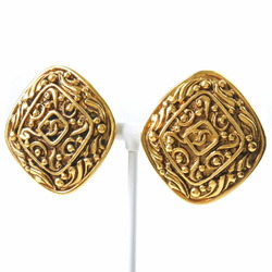 Chanel Cocomark Rhombus Vintage Gold Plated Women's Earrings