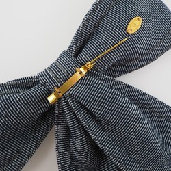 Chanel ribbon denim blue ladies brooch
