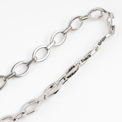 Valentino Chain Belt Rose Metal × Rhinestone Silver Women's