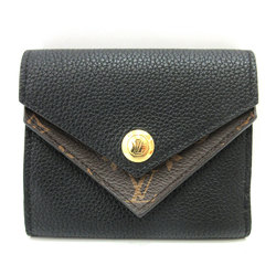 Louis Vuitton Wallet Portefeuille Double V Compact Noir Black x Brown Mini Trifold Women's Monogram M64420 LOUIS VUITTON