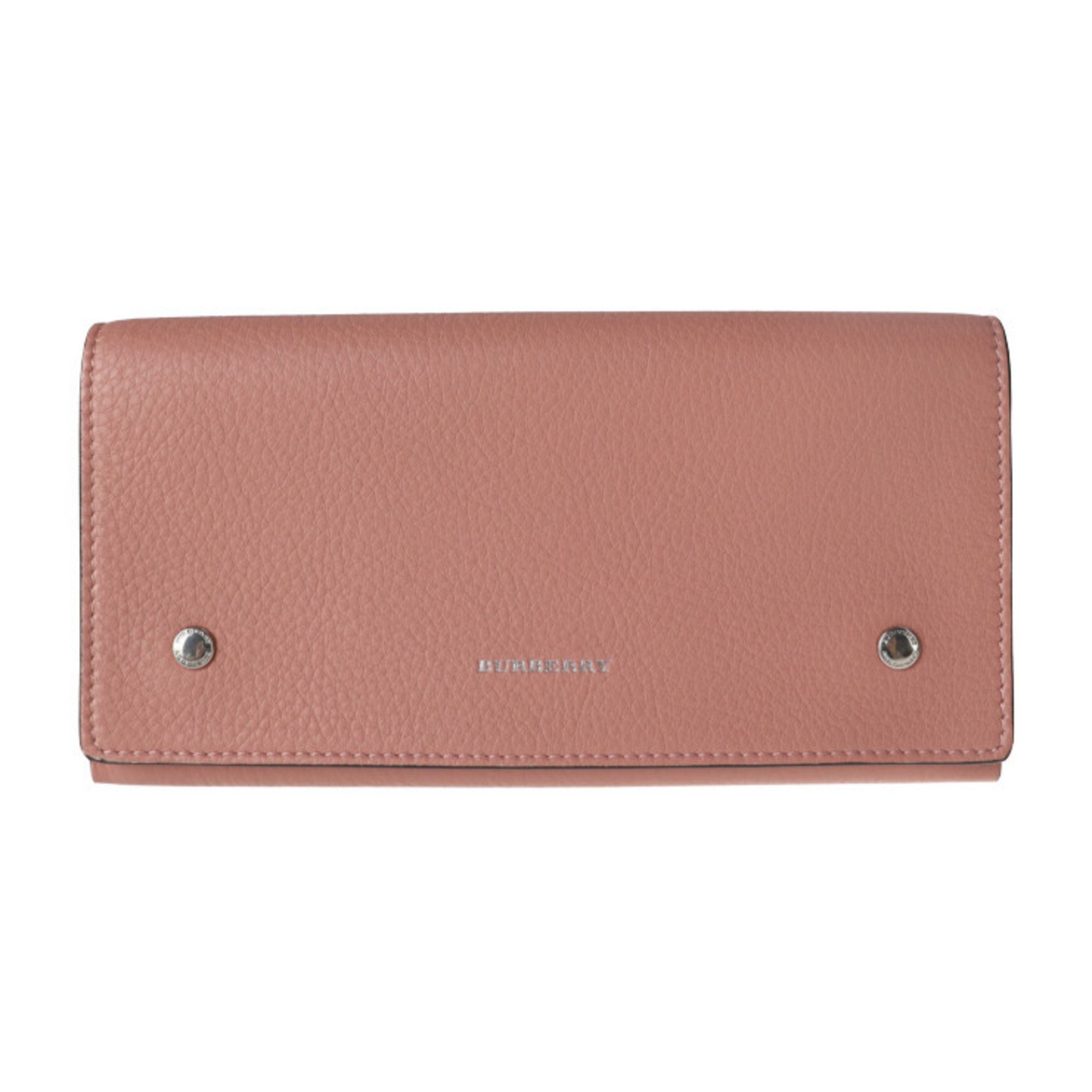 BURBERRY Burberry Long Wallet 4076665 Leather Dusty Rose Green Folio Hook