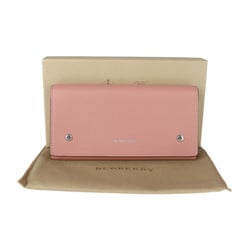 BURBERRY Burberry Long Wallet 4076665 Leather Dusty Rose Green Folio Hook