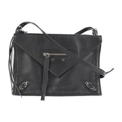 BALENCIAGA Balenciaga paper shoulder bag 357321 leather black 2WAY clutch mini handbag