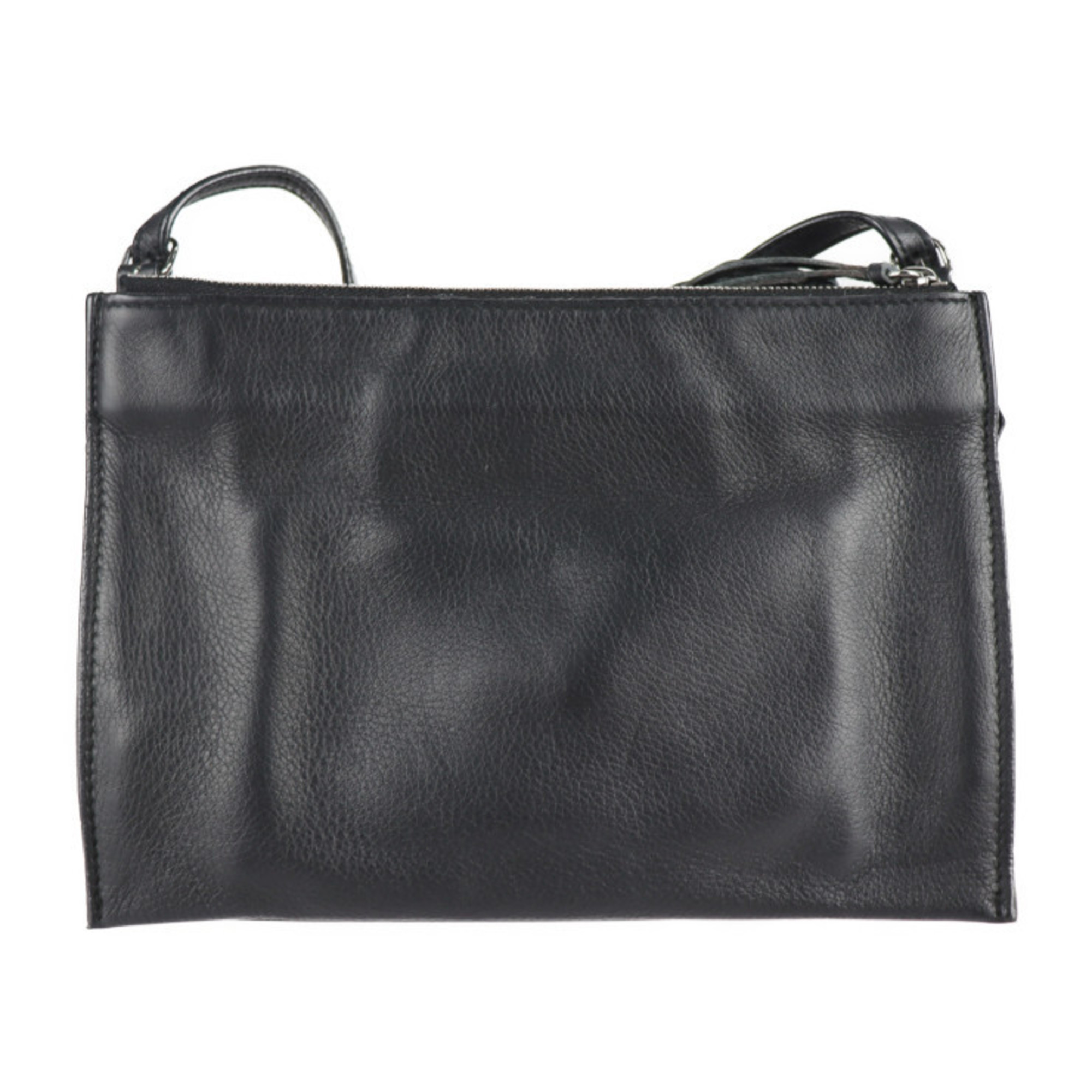BALENCIAGA Balenciaga paper shoulder bag 357321 leather black 2WAY clutch mini handbag