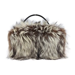 GIVENCHY Givenchy Handbag Plastic Fur Brown Black Mini Bag Compact Party