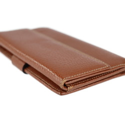 Salvatore Ferragamo Gancini bi-fold wallet 22 1835 leather brown gold hardware