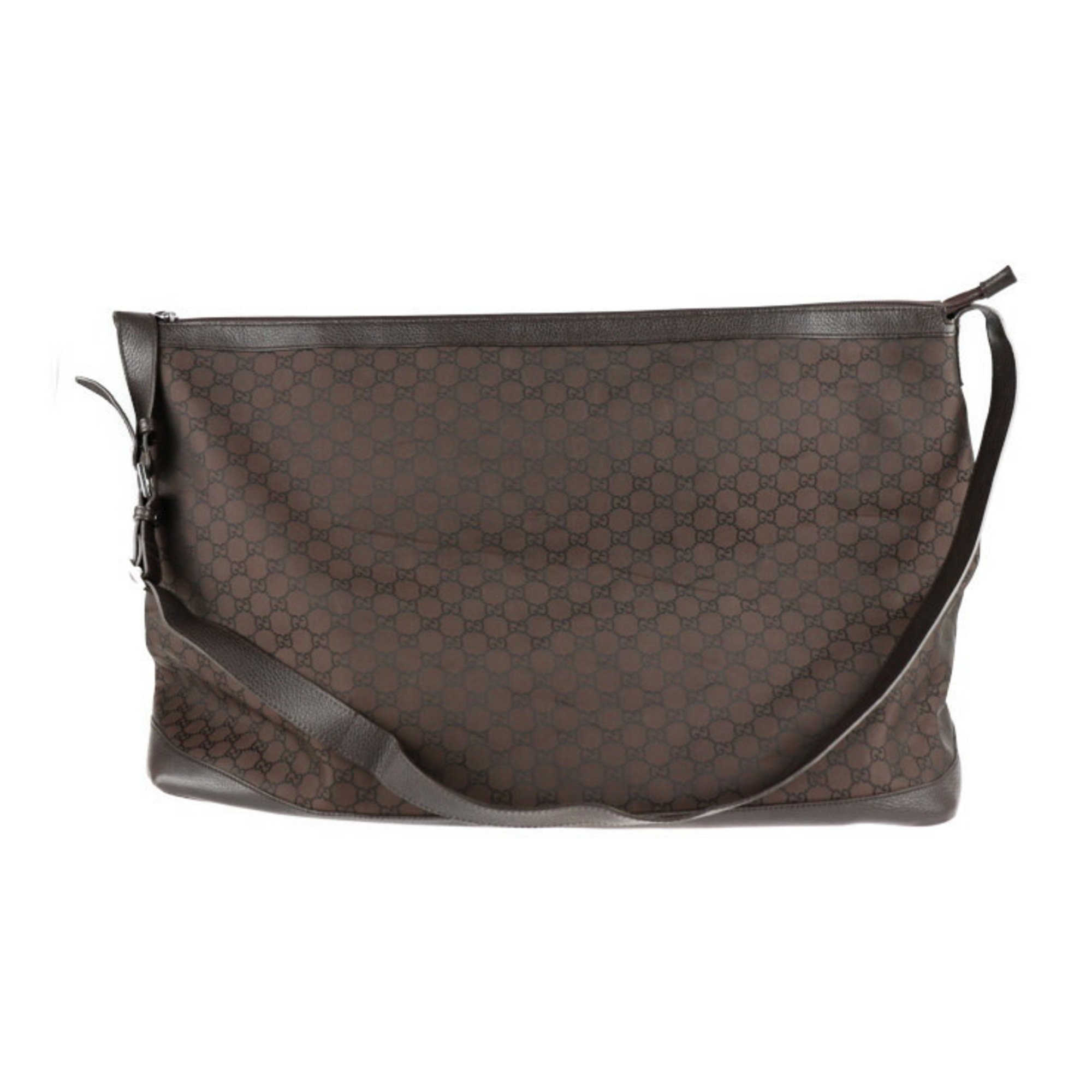GUCCI Gucci Boston Bag 105669 GG Nylon Leather Brown Shoulder Travel