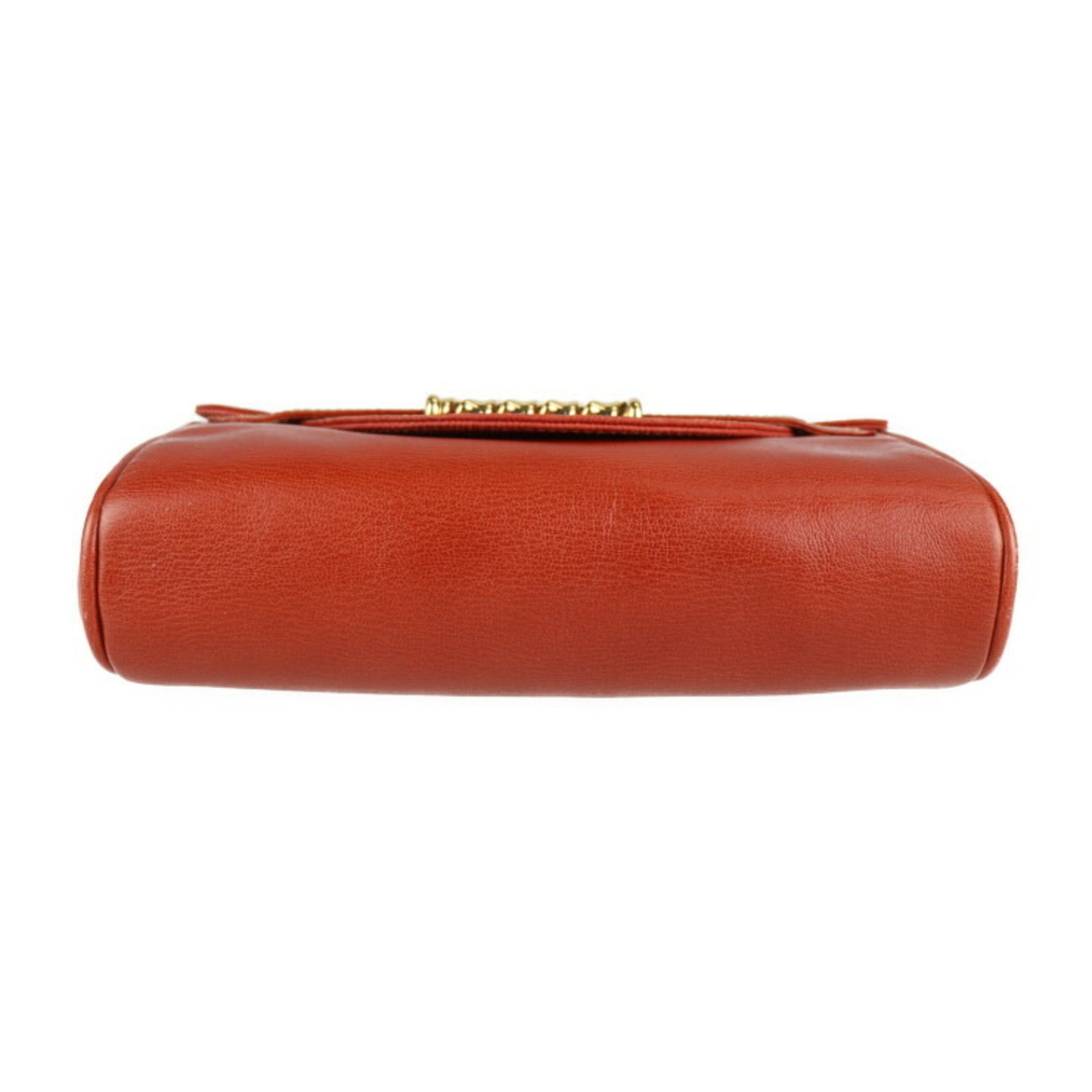 LOEWE Loewe Velazquez Twist Clutch Bag Leather Vermillion Series Second