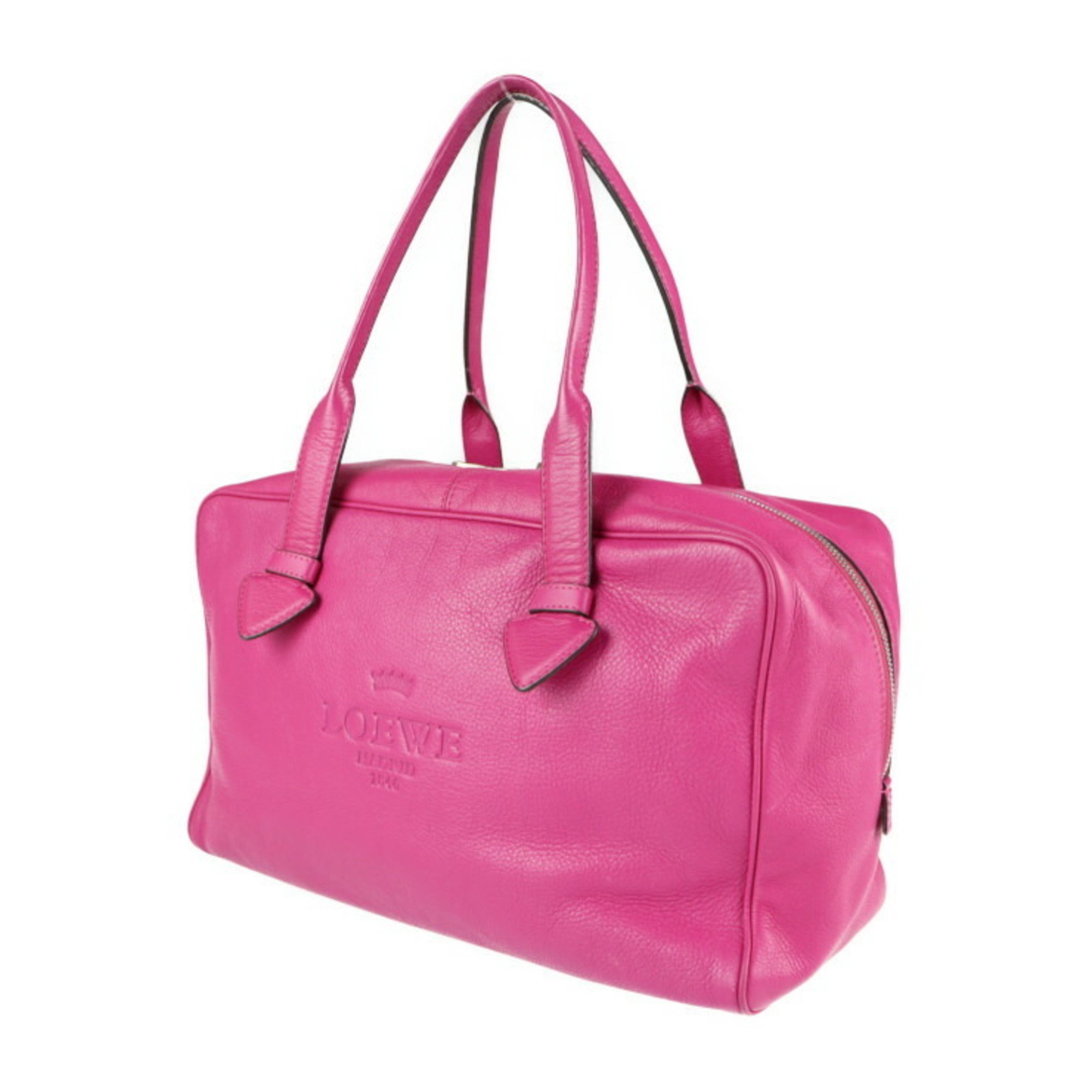 LOEWE Loewe heritage handbag leather pink Boston bag