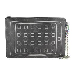 LOUIS VUITTON Louis Vuitton Fragment Collaboration iPad Case Clutch Bag M64449 Monogram Eclipse PVC Leather Black
