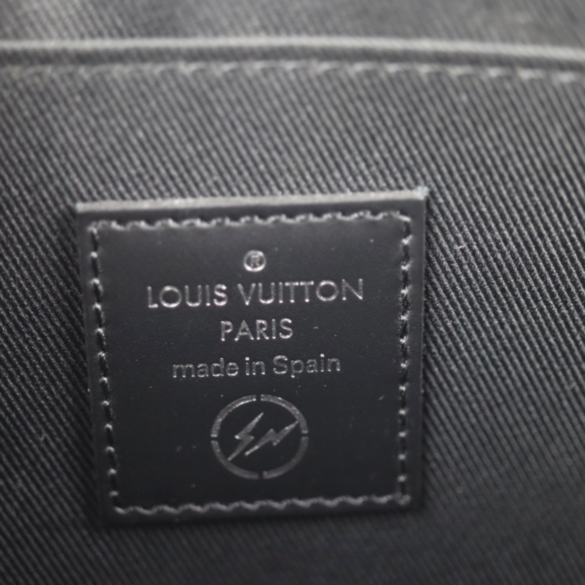 LOUIS VUITTON Louis Vuitton Fragment Collaboration iPad Case Clutch Bag M64449 Monogram Eclipse PVC Leather Black