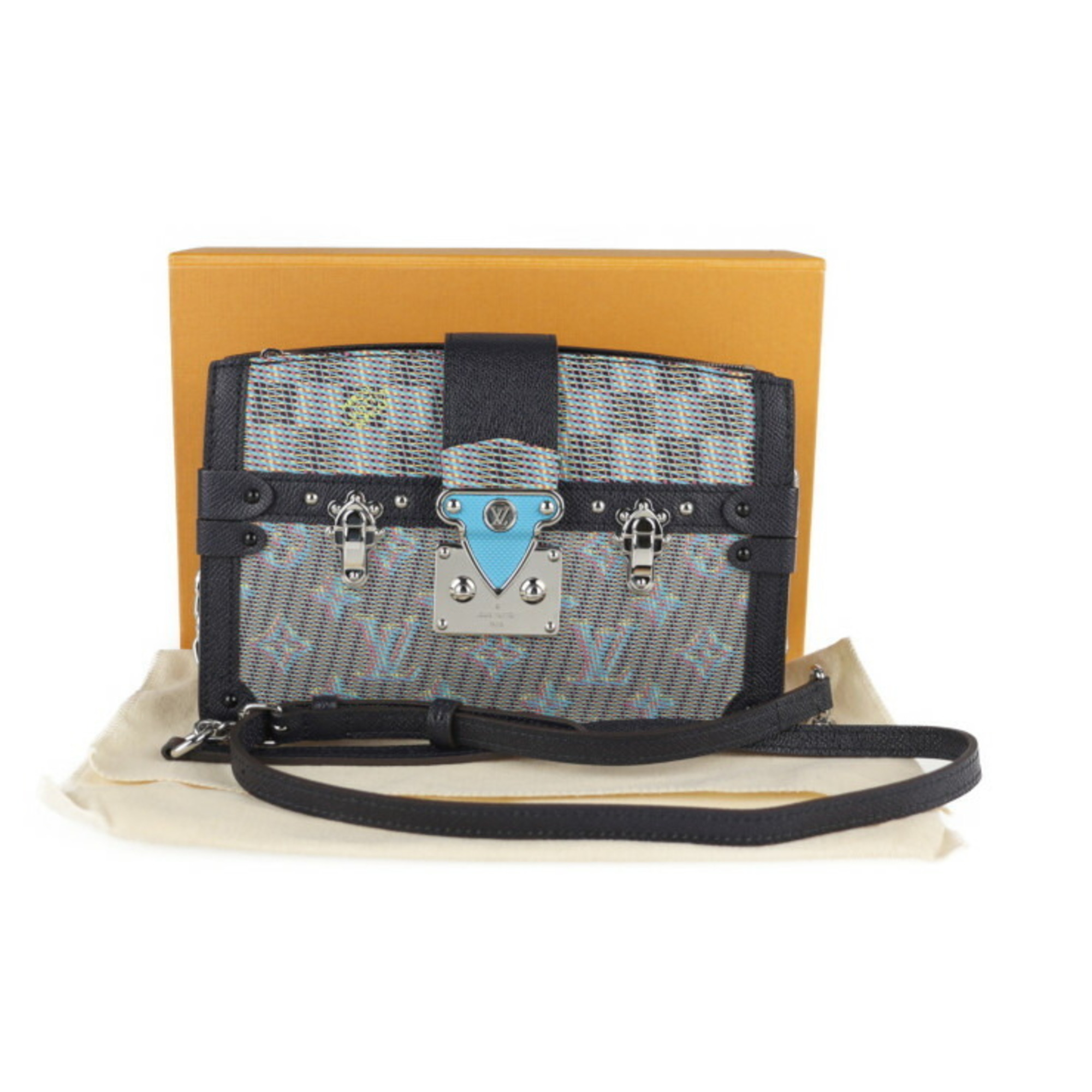 LOUIS VUITTON Louis Vuitton Petite Maru Shoulder Bag M55512 Monogram LV Pop Leather Blue