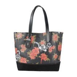 COACH Coach Gotham Tote With Wild Lily Print BASEMAN Collaboration Bag 58907 Leather Suede Black Multicolor Flower Floral Shoulder