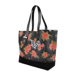 COACH Coach Gotham Tote With Wild Lily Print BASEMAN Collaboration Bag 58907 Leather Suede Black Multicolor Flower Floral Shoulder