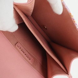 Chanel Chain Shoulder Boy Coco Mark AS0130 Tweed x Lambskin Pink Ladies Bag