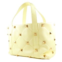 Valentino Roman Studs Quilted 2021SS Calf Yellow Ladies Tote Bag