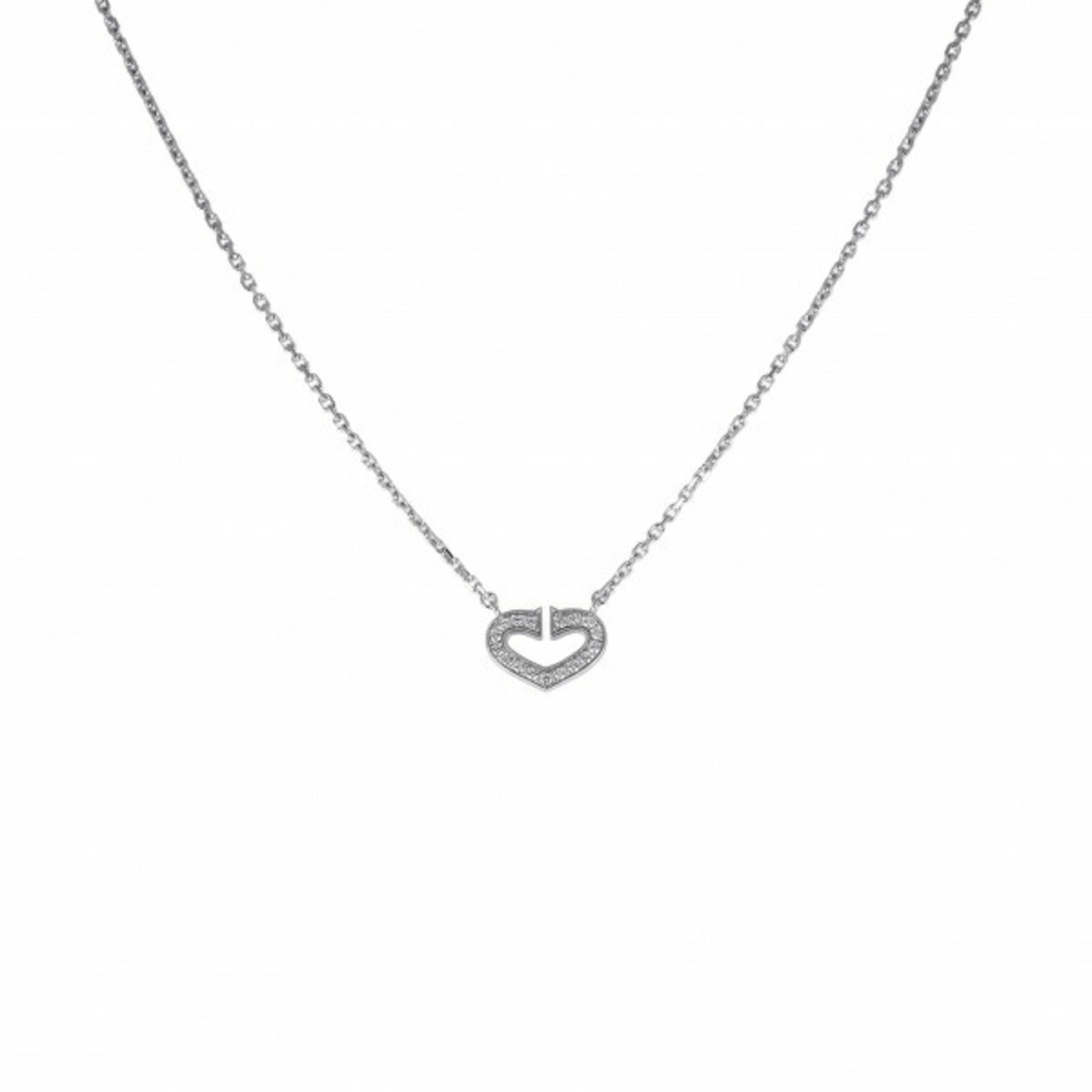 Cartier C heart necklace/pendant K18WG white gold