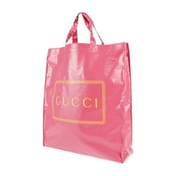 GUCCI Gucci logo print tote bag 575140 coated canvas pink