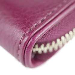 COACH Op Art Long Wallet F43806 Leather Purple Series Gold Hardware Round Zipper