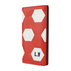 LOUIS VUITTON Louis Vuitton Portefeuille Brother Epi License Collection Bifold Wallet M63230 Leather Red Rouge White Long 2018 FIFA World Cup Limited Edition Soccer Ball Motif Biton