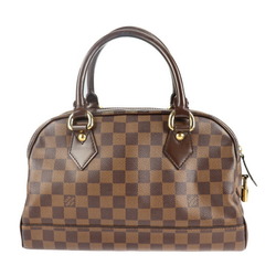 LOUIS VUITTON Louis Vuitton Duomo Handbag N60008 Damier Canvas Leather Ebene Mini Boston