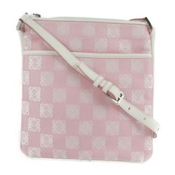 LOEWE Loewe shoulder bag canvas leather pink white diagonal hanging