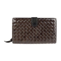 BOTTEGA VENETA Bottega Veneta intrecciato bi-fold wallet 132357 patent leather dark brown