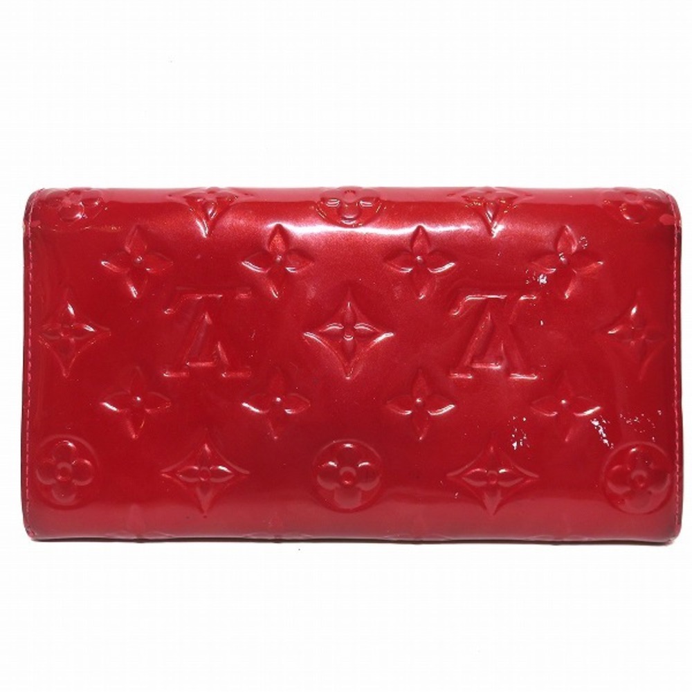 LOUIS VUITTON Sarah Monogram Vernis Leather Wallet Red